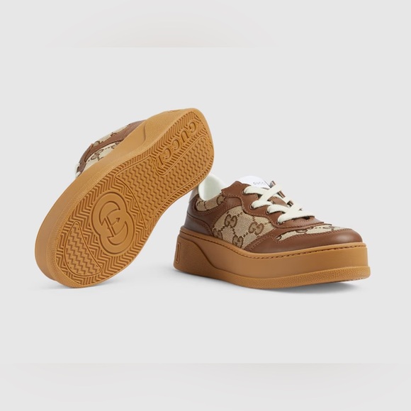 GUCCI. CHILDREN'S LEATHER PLATFORM SNEAKER - Picture 5 of 13